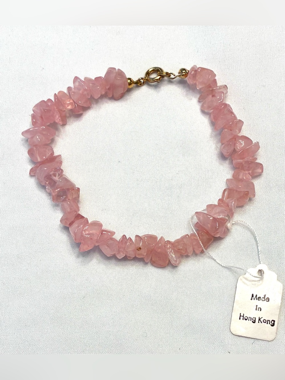 Vintage (1980’s) NEW with tags ~ rose quartz chip bracelet